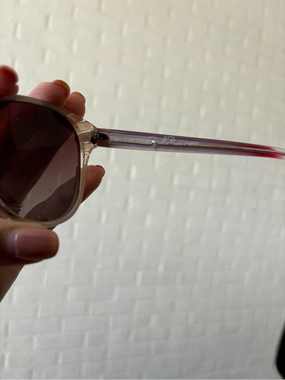 Emilio Pucci Oversized Gradient Lens Sunglasses - Clear Red Frame - Picture 5 of 6